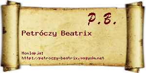 Petróczy Beatrix névjegykártya