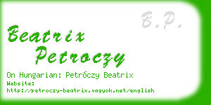 beatrix petroczy business card